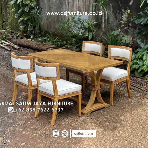 Meja Makan Jati Kursi 4 Klasik Minimalis