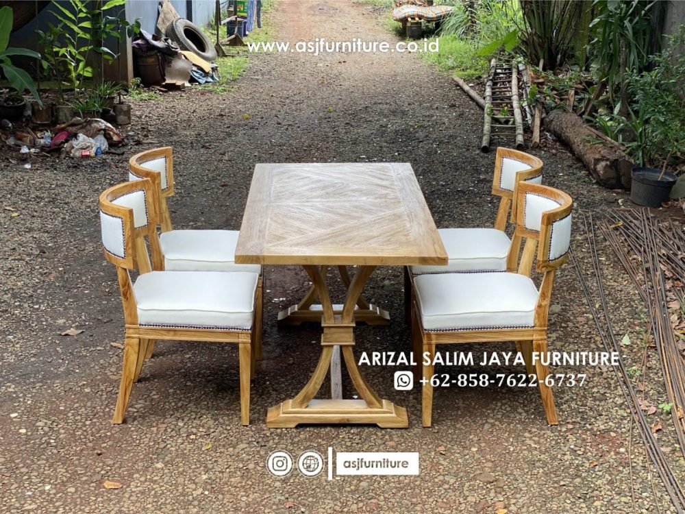 Meja Makan Jati Kursi 4 Klasik Minimalis