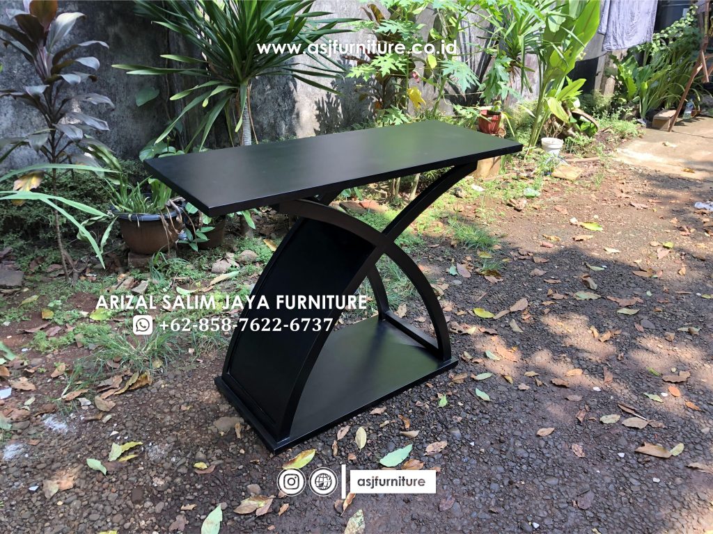 Meja Konsol Minimalis Hitam Kayu