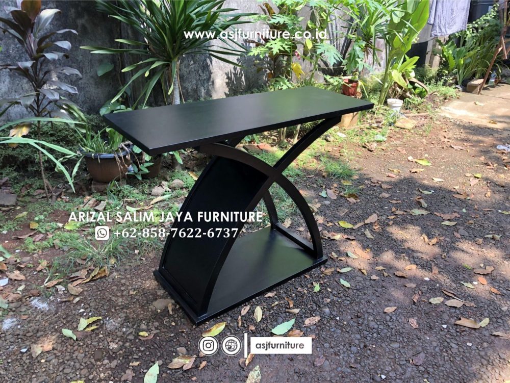 Meja Konsol Minimalis Hitam Kayu