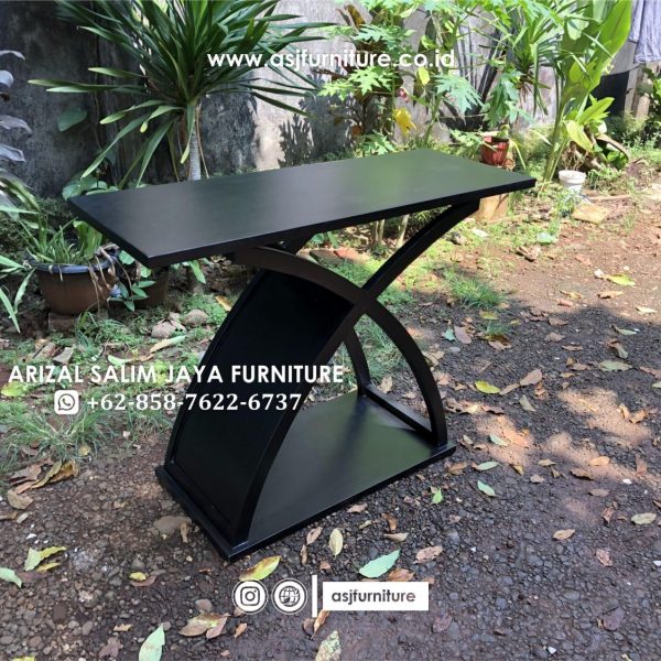 Meja Konsol Minimalis Hitam Kayu