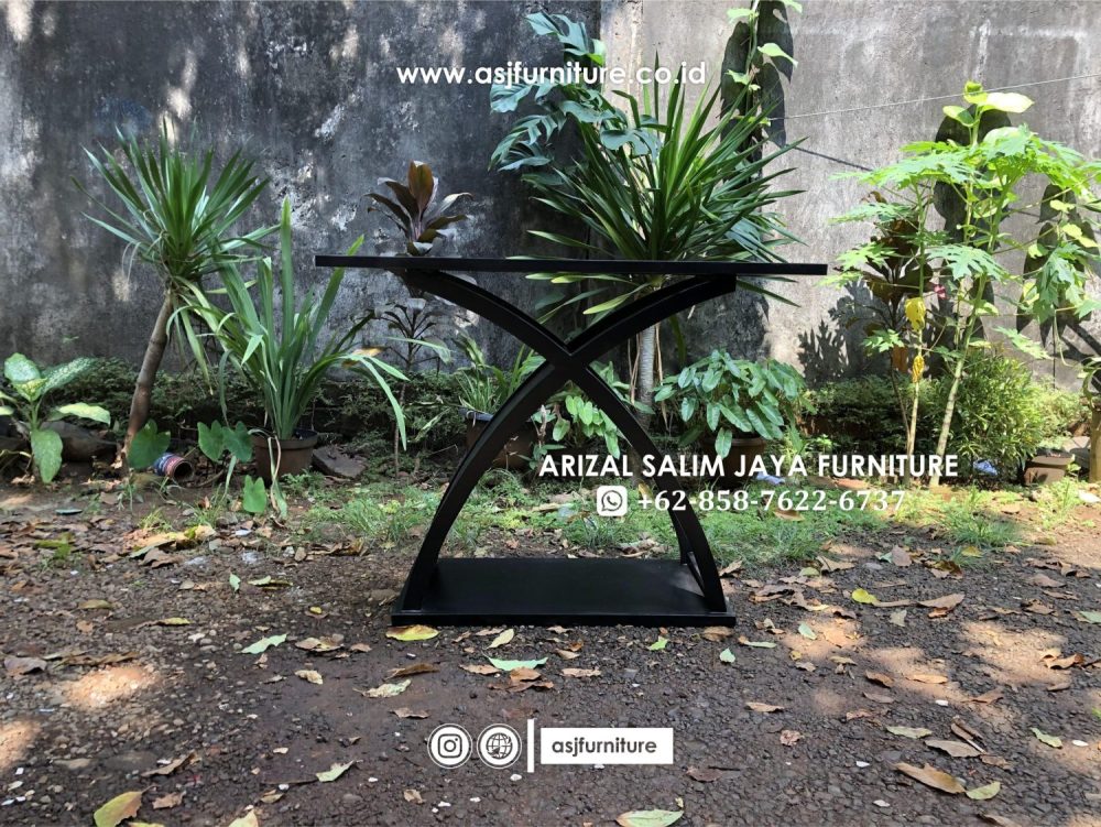 Meja Konsol Minimalis Hitam Kayu