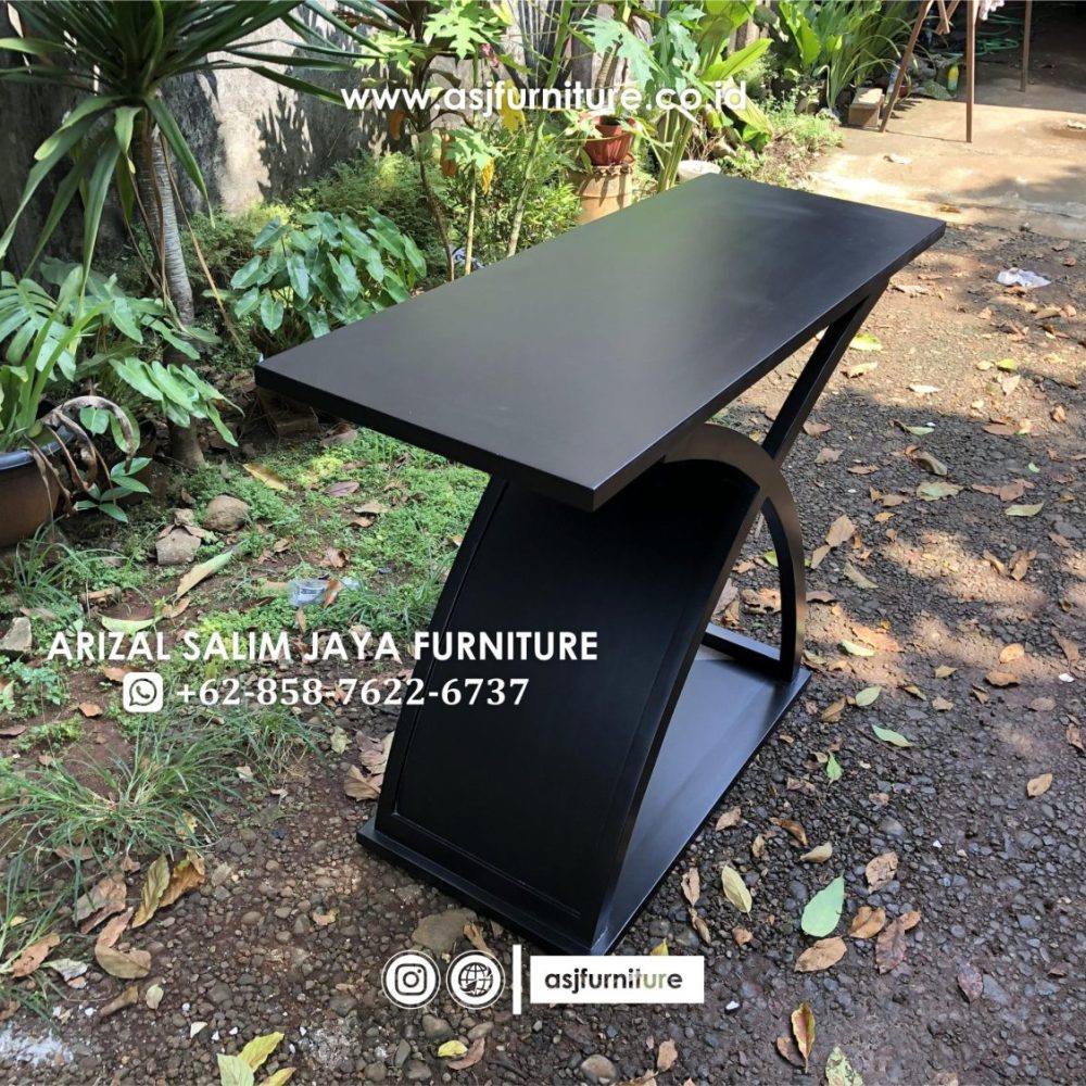 Meja Konsol Minimalis Hitam Kayu