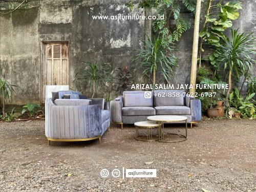 Sofa Tamu Modern Meja Tamu Stainless Marmer
