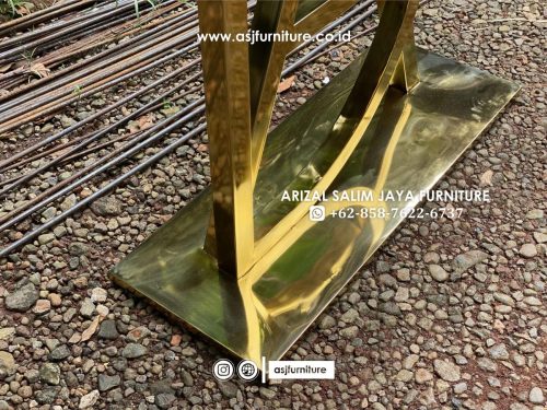 Meja Console Foyer Stainless Marmer Cararra