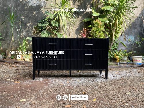 Bufet Modern Hitam Salur Laci Bufet Modern Hitam Salur Laci