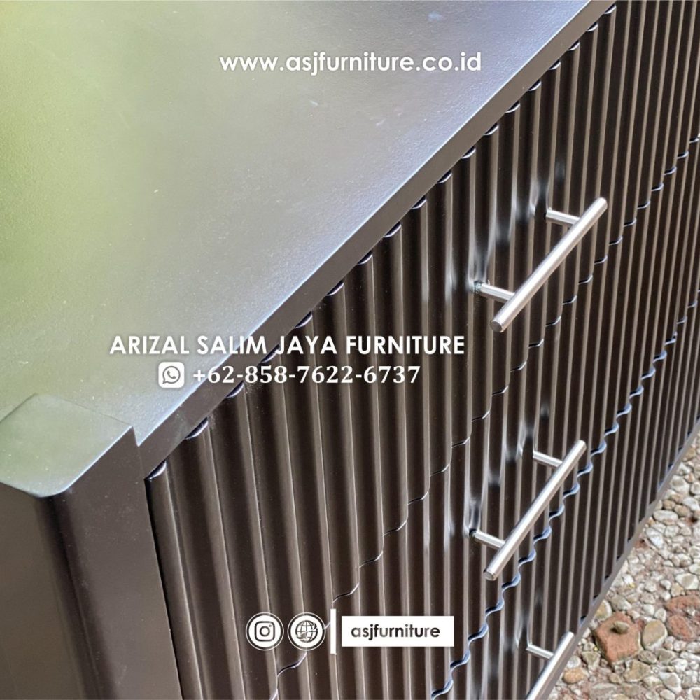 Bufet Modern Hitam Salur Laci