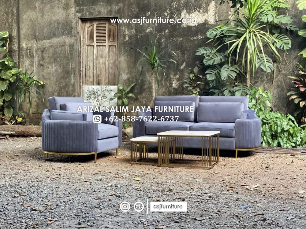 Set Sofa Tamu Modern Meja Stainless Marmer - Image 4