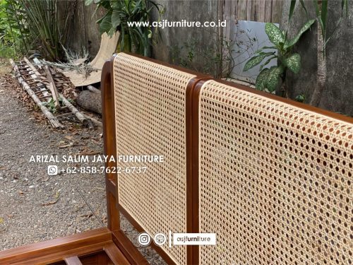 Tempat Tidur Jati Rotan Sandaran Modern Tempat Tidur Jati Rotan Sandaran Modern