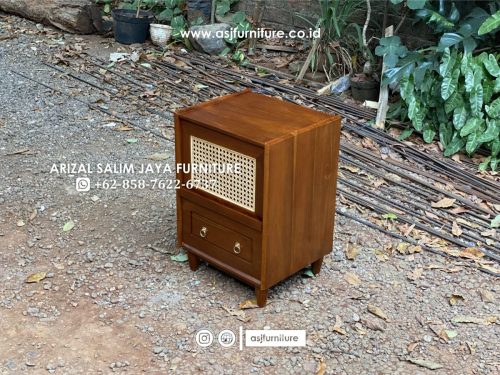 Nakas Jati Laci Rotan Minimalis Nakas Jati Laci Rotan Minimalis