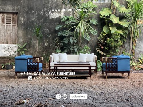 Set Sofa Tamu Jati Caracole Modern Mewah