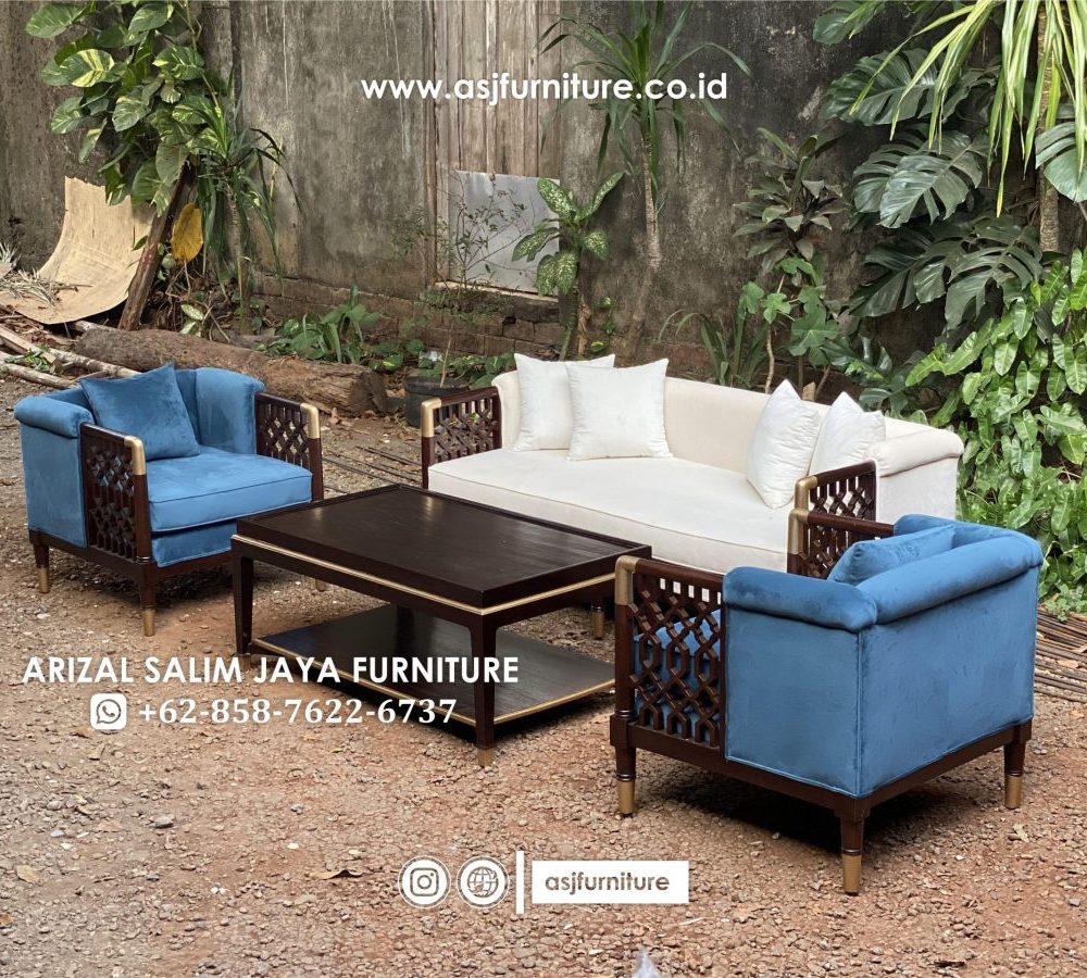 Set Sofa Tamu Jati Caracole Modern Mewah