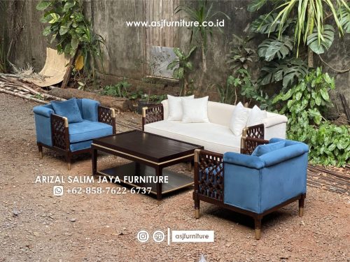 Set Sofa Tamu Jati Caracole Modern Mewah