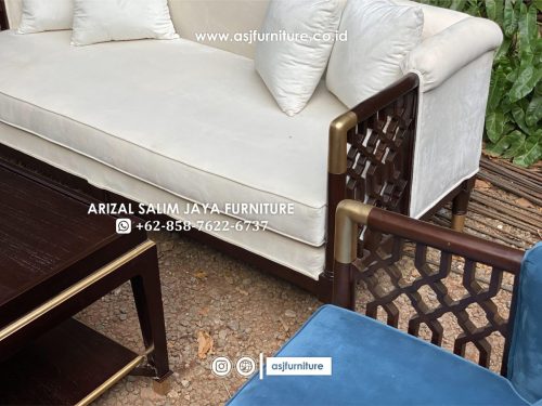 Set Sofa Tamu Jati Caracole Modern Mewah