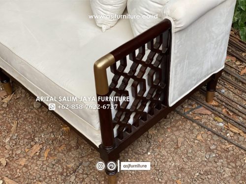 Sofa Tamu Caracole Kayu Jati 3 Seater