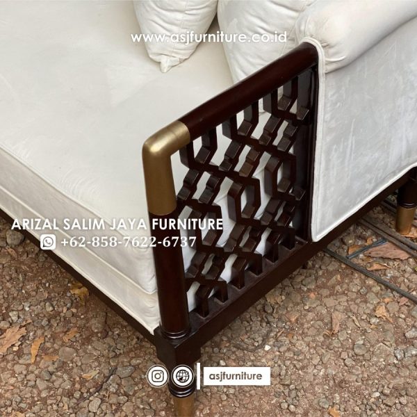 Sofa Tamu Caracole Kayu Jati 3 Seater