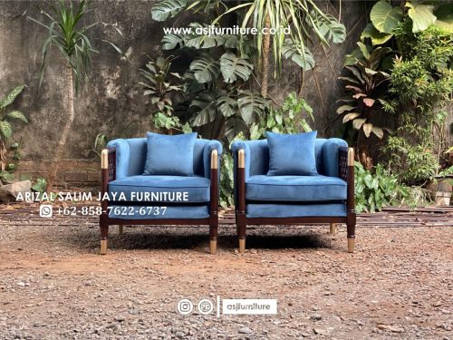 Kursi Sofa Jati Caracole 1 Seater Modern
