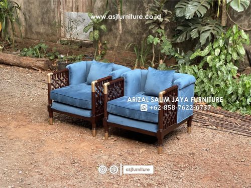 Kursi Sofa Jati Caracole 1 Seater Modern