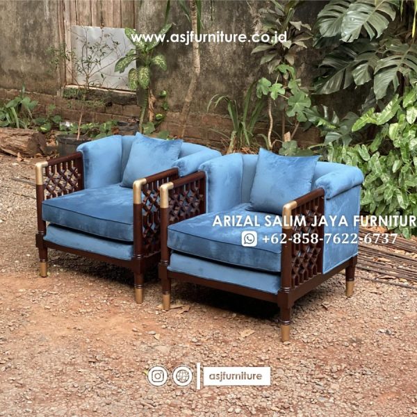 Kursi Sofa Jati Caracole 1 Seater Modern