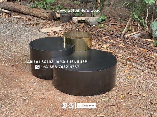 Meja Tamu Bulat Modern Stainless Mewah Meja Tamu Bulat Modern Stainless Mewah