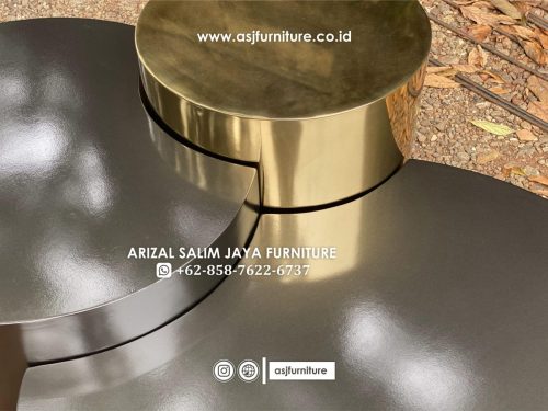 Meja Tamu Bulat Modern Stainless Mewah Meja Tamu Bulat Modern Stainless Mewah