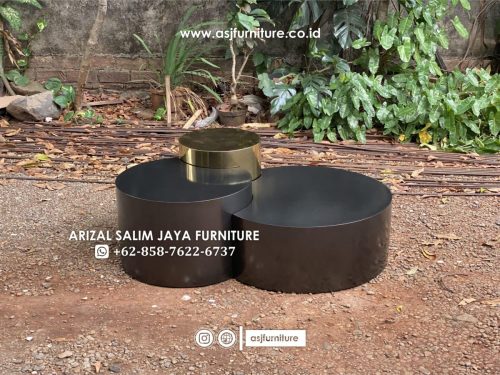 Meja Tamu Bulat Modern Stainless Mewah Meja Tamu Bulat Modern Stainless Mewah