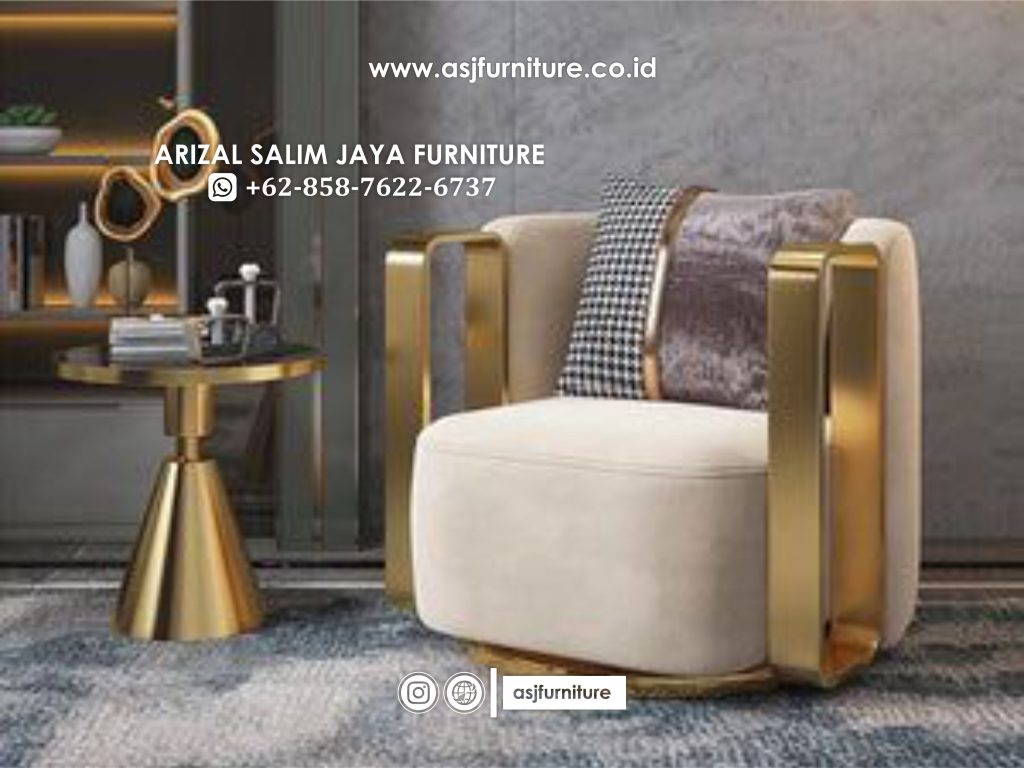 Kursi Sofa Stainless Gold Modern Armchair