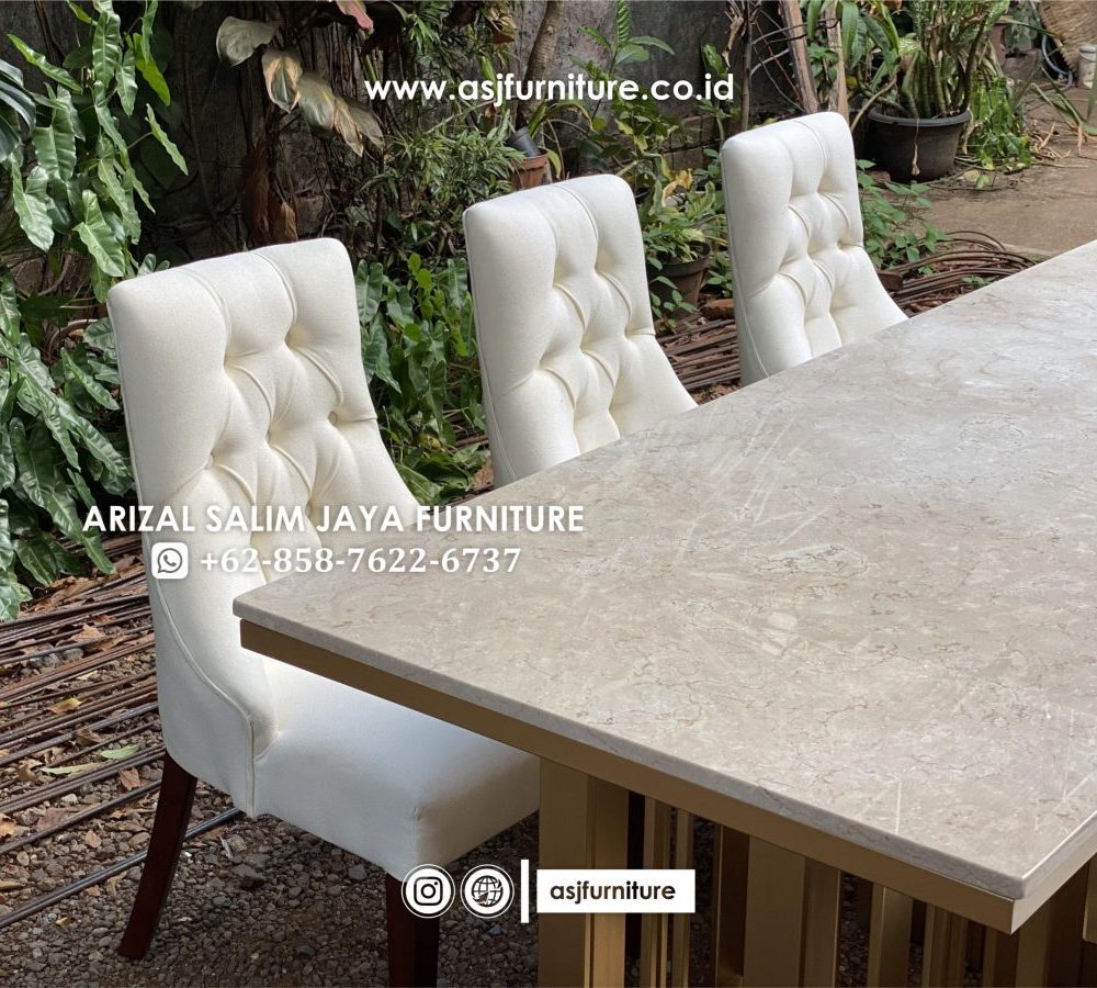 Set Meja Makan Marmer 6 Kursi Sofa Minimalis
