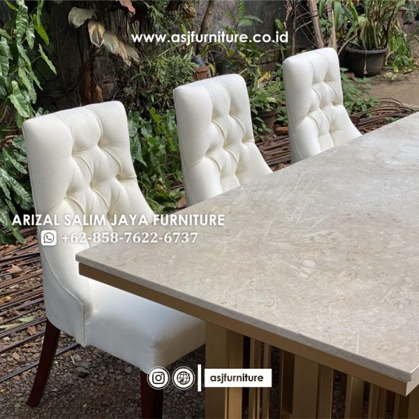 Set Meja Makan Marmer 6 Kursi Sofa Minimalis