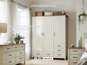 Lemari Pakaian 3 Pintu Duco Putih Modern