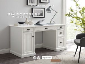 Meja Kantor Duco Putih Laci Modern Minimalis