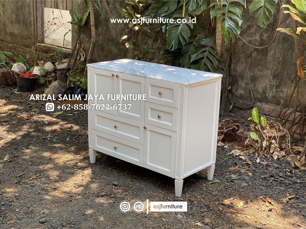 Kabinet Modern Meja Marmer Cararra
