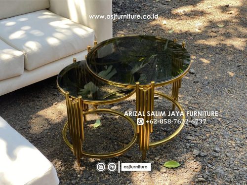 Sofa Sudut Minimalis Meja Stainless Gold Kaca Sofa Sudut Minimalis Meja Stainless Gold Kaca
