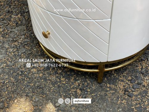 Meja Rias Modern Duco Putih Stainless Gold