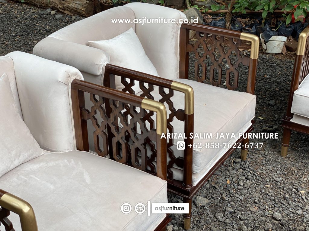 Kursi Sofa Tamu Jati Caracole Meja Stainless Marmer