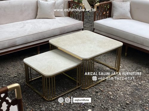 Kursi Sofa Tamu Jati Caracole Meja Stainless Marmer