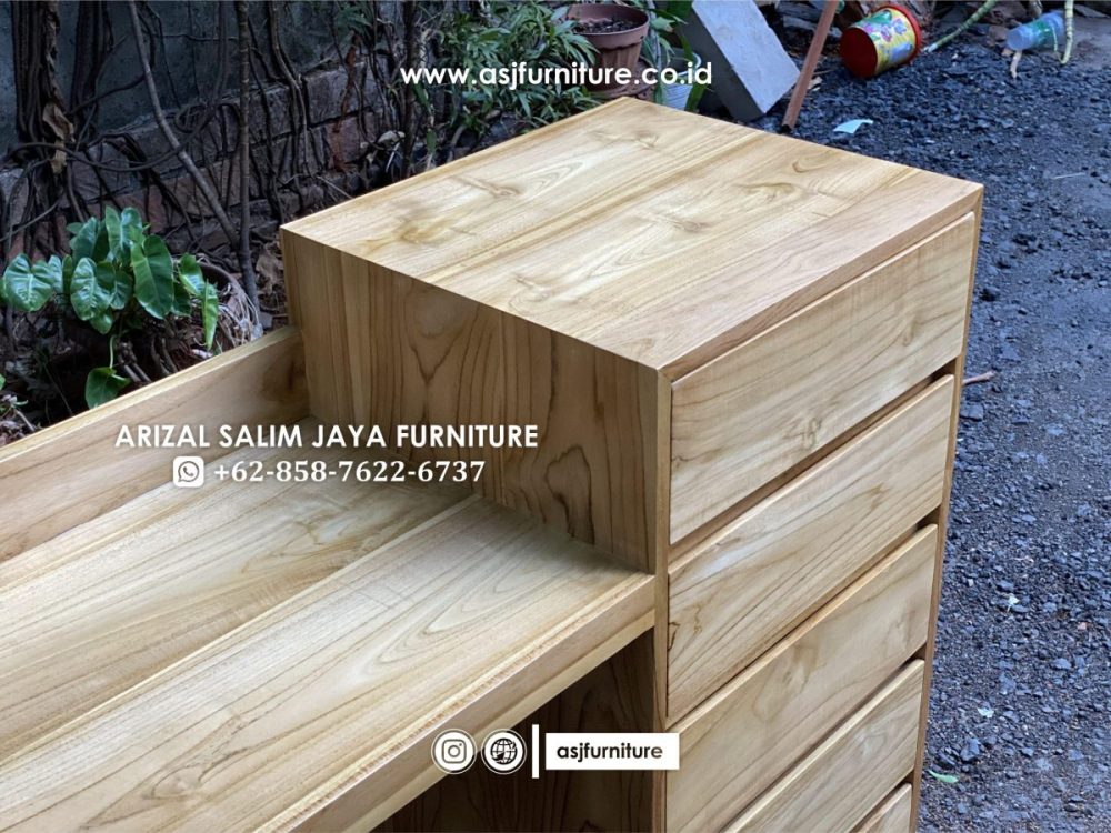 Meja Rias Jati Minimalis Bleaching