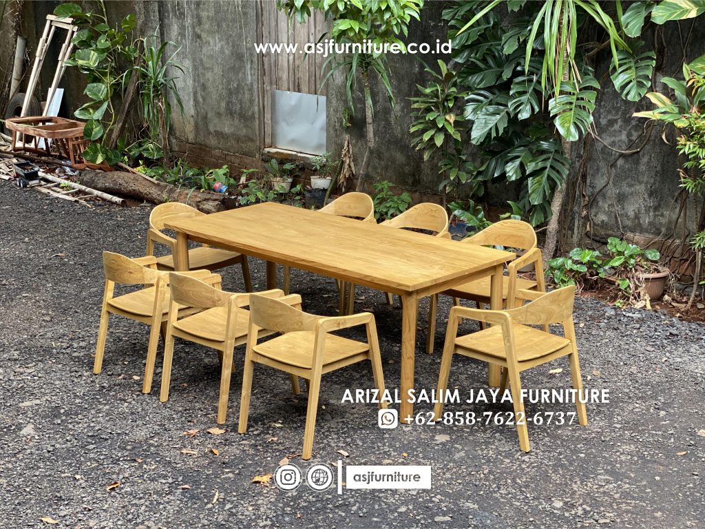 Meja Makan Jati Minimalis Bleaching