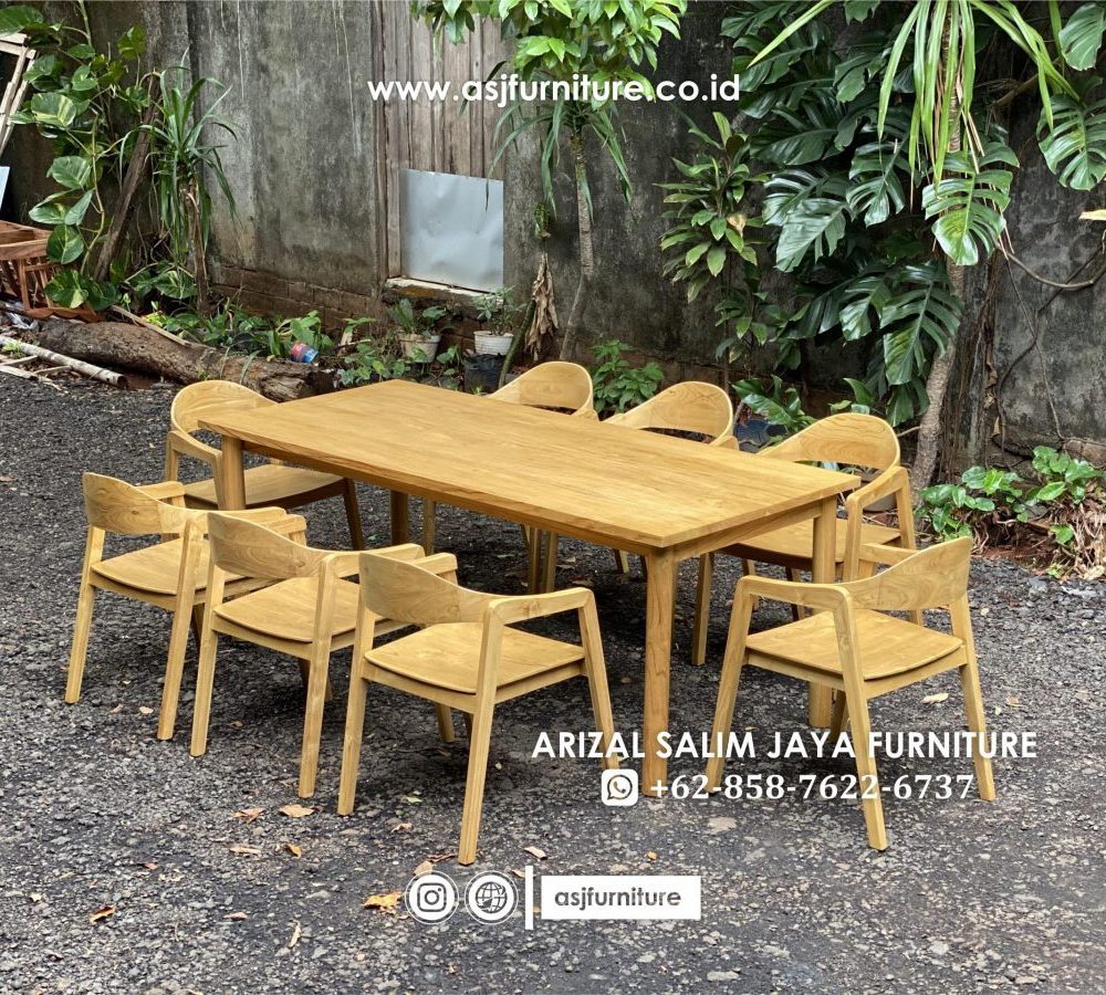 Meja Makan Jati Minimalis Bleaching