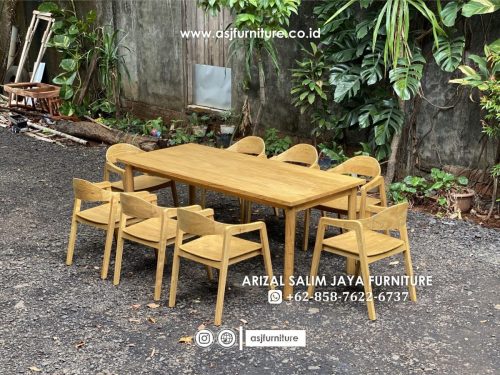 Meja Makan Jati Minimalis Bleaching