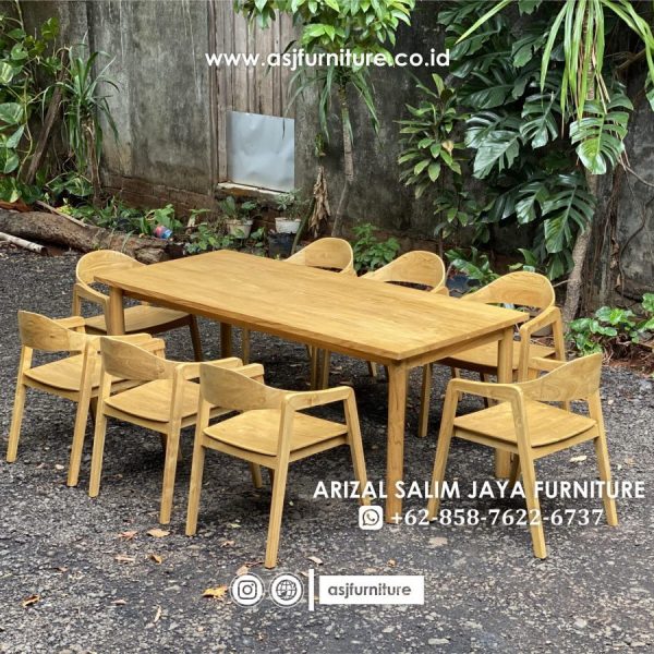 Meja Makan Jati Minimalis Bleaching