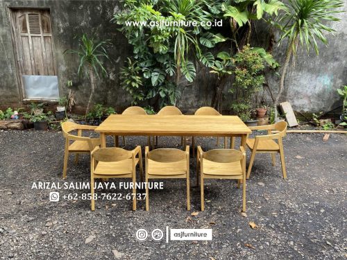 Meja Makan Jati Minimalis Bleaching