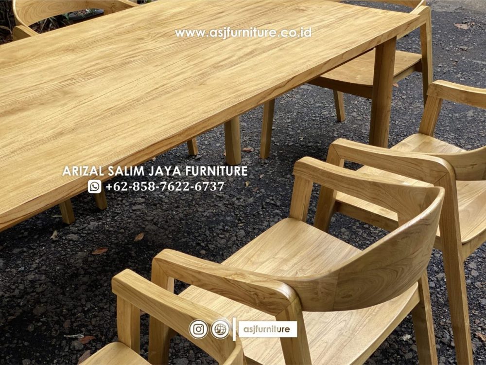 Meja Makan Jati Minimalis Bleaching