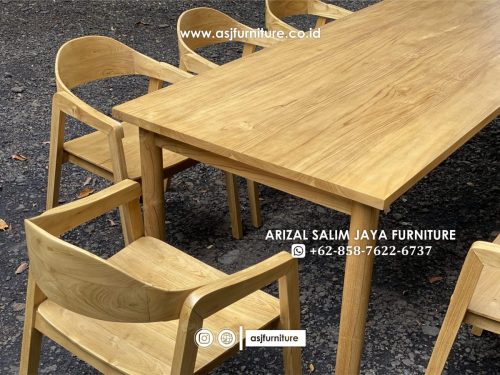 Meja Makan Jati Minimalis Bleaching