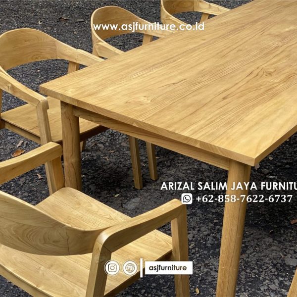Meja Makan Jati Minimalis Bleaching