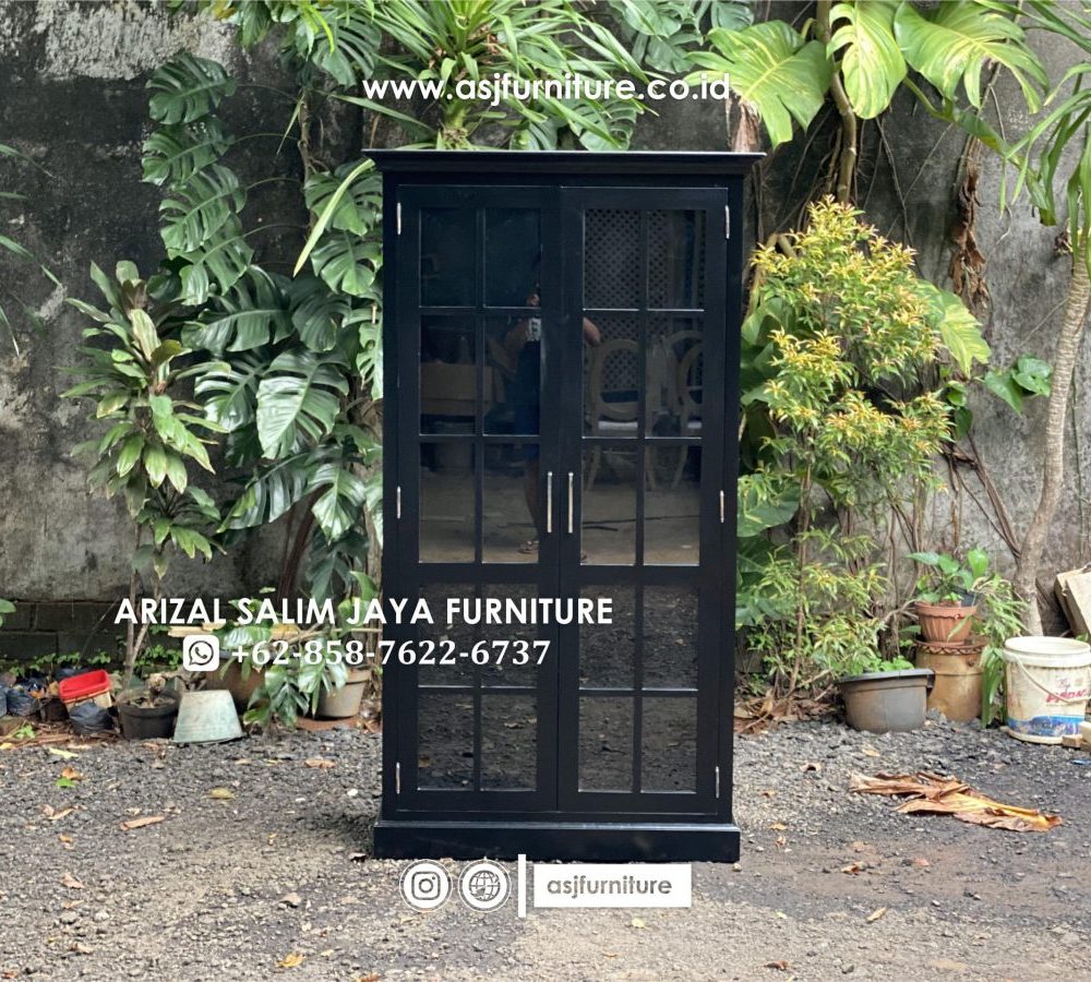 Lemari Hias Pajangan 2 Pintu Kaca Minimalis