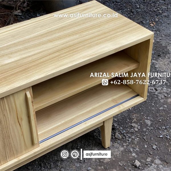 Meja TV Retro Jati Bleaching Minimalis