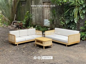 Set Kursi Sofa Tamu Jati Rotan Minimalis