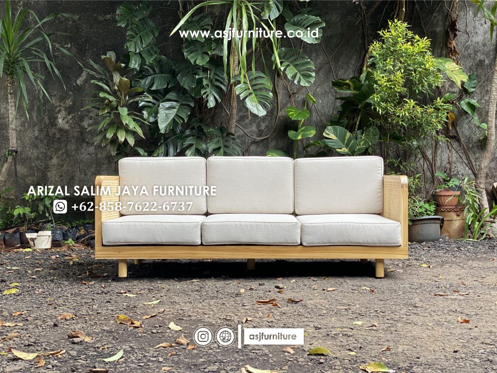Kursi Sofa Jati Rotan Modern Minimalis
