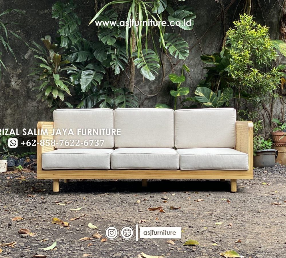Kursi Sofa Jati Rotan Modern Minimalis